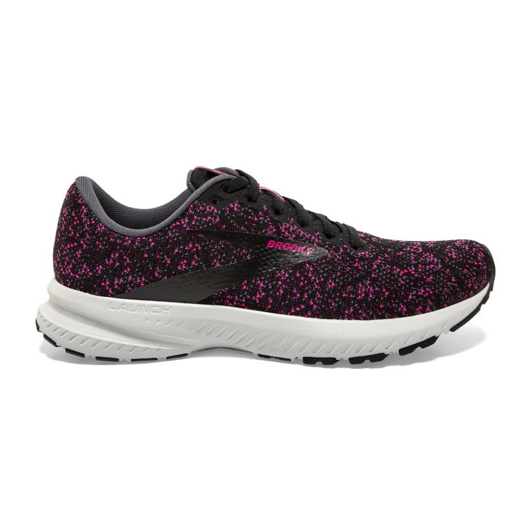 Brooks Launch 7 Women's Road Running Shoes - Black/Ebony/Beetroot (61094-FTZN)